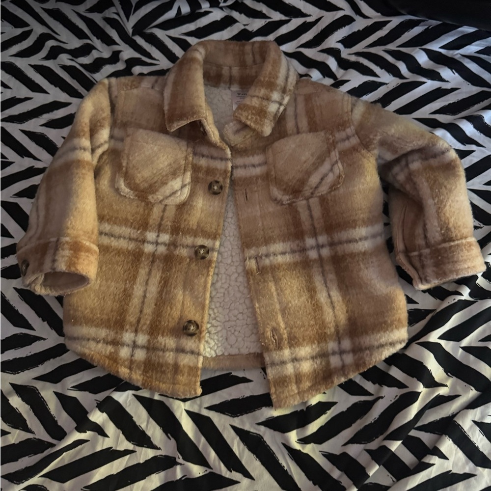 Kids Tan Plaid Jacket